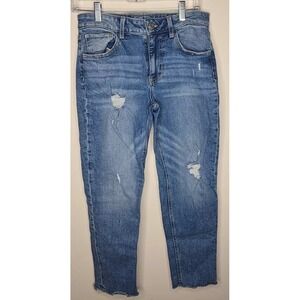 Maurices Womens Capri Pants Mid Rise With Distressed Grunge Style Size 4